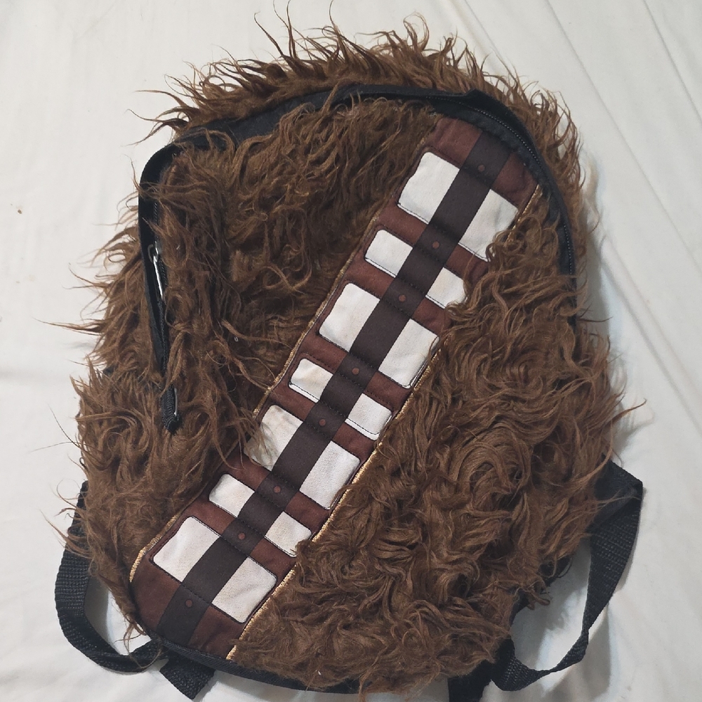 Chewbacca Furry Small Backpack with Stripe Detail